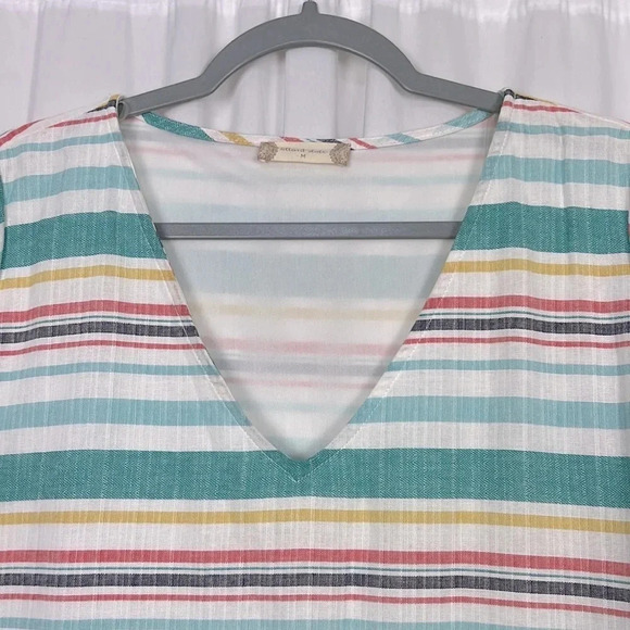 Altar'd State New Women’s Medium Short Sleeve Striped Dress - Picture 3 of 8